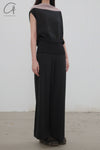 SWAYING 25 Spring/Summer Flared Wool Trousers SW-SW25PS3B12-HEIHUI Black and Gray SW25PS3B12